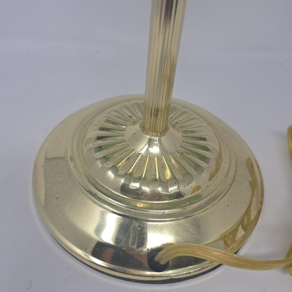 Vintage Brass Bankers (desk) Lamp W/Emerald Green Glass Shade - Picture 8 of 12